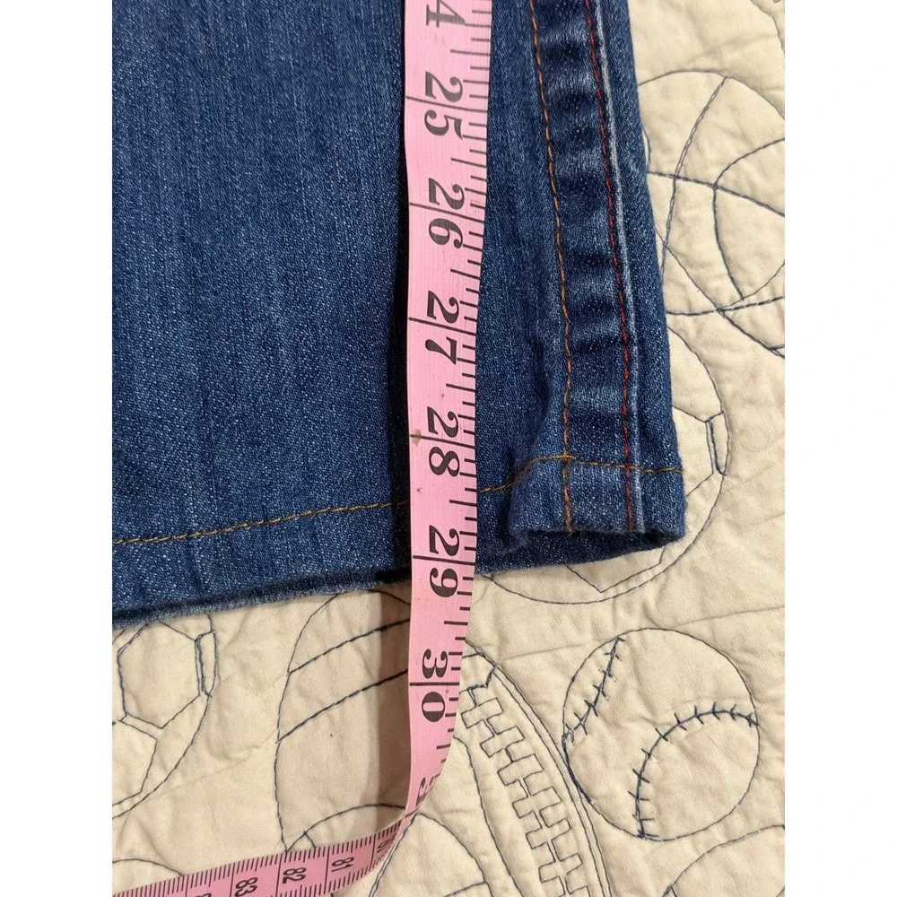 True Religion Mens Blue Jeans Tag Size 42 Distressed Pocket Flaps World Tour